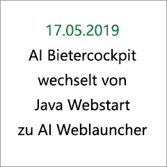 eVergabe.de wechselt beim AI Bietercockpit von Java Webstart zu AI Weblauncher