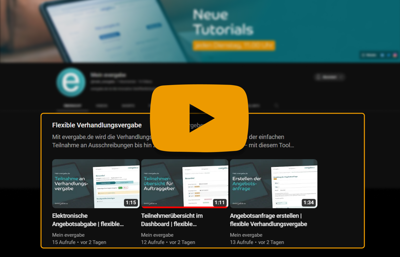 Tutorials zur Freihändige Vergabe